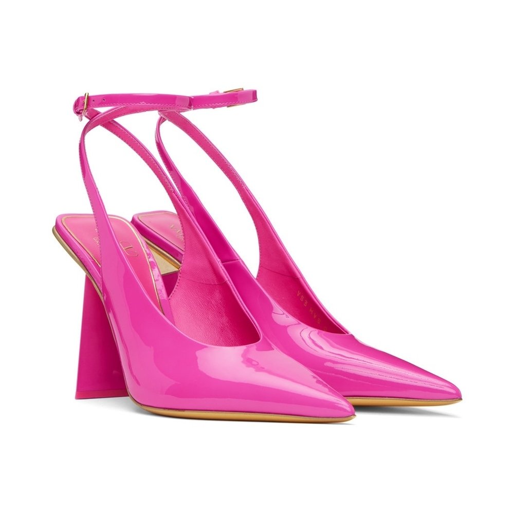 Valentino Garavani Patent Slingback Pumps in Hot Pink